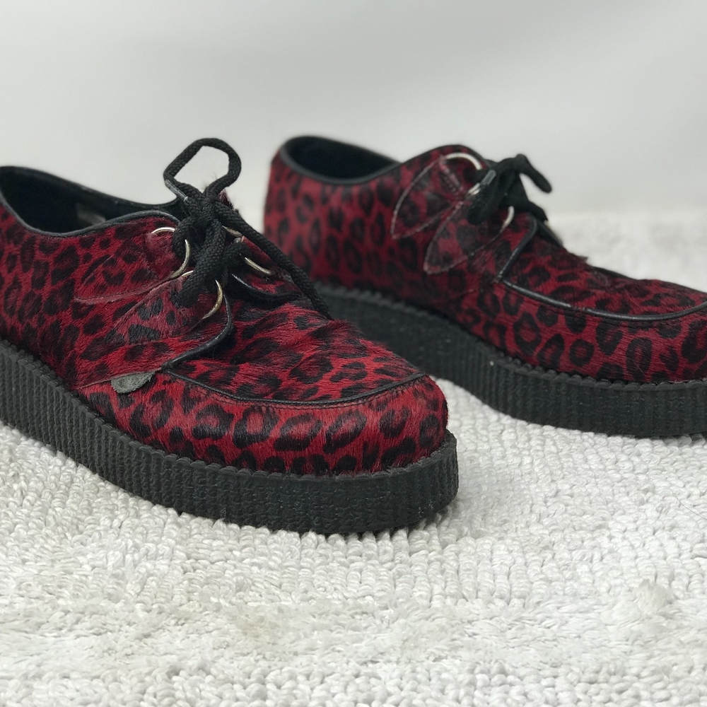 Underground Originals Red black fur creepers Sz 7 - Picture 4 of 8